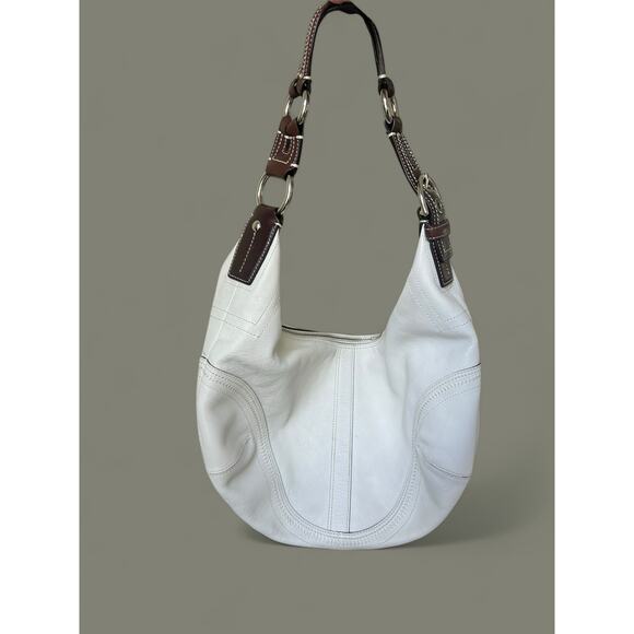Coach Soho Dylan Small/Med 10576 Parchment White Leather Hobo Shoulder Bag - Picture 6 of 14